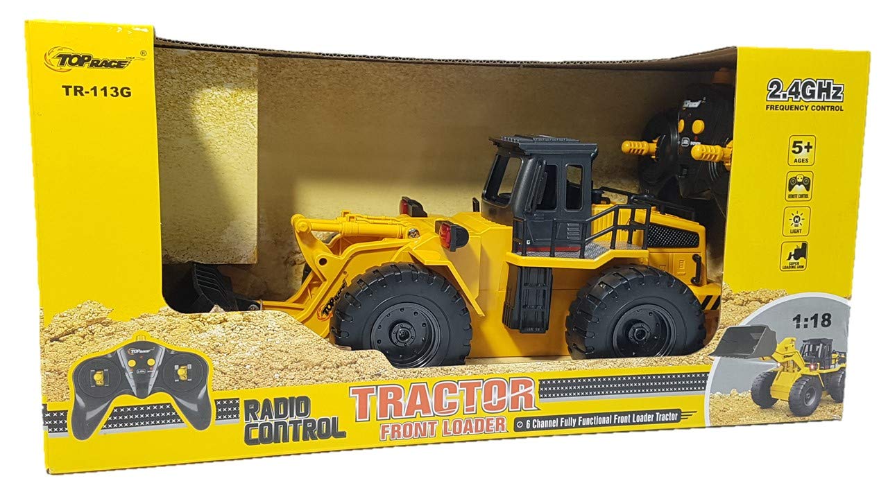 Top Race Remote Control Front Loader Bulldozer Digger with 6 