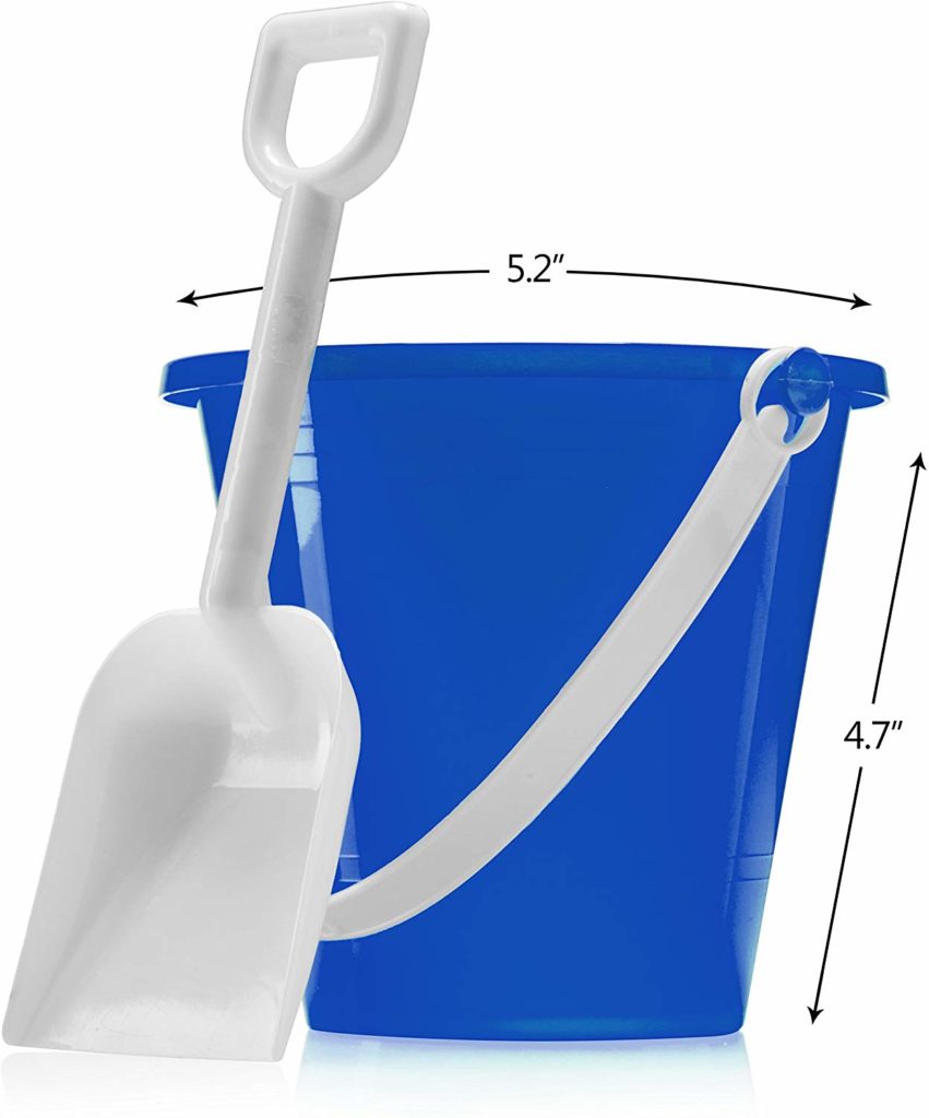 Top Race Pack of 6 Sand Bucket and Shovel Set