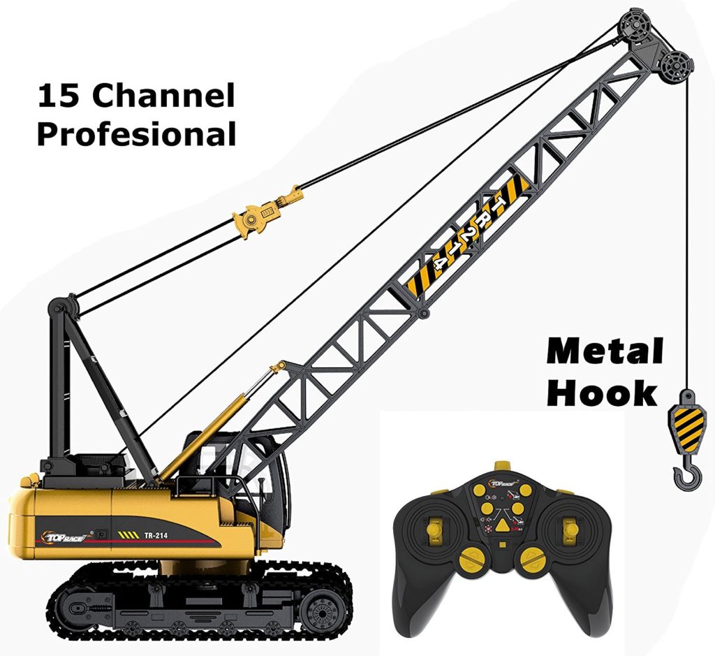 Top Race Remote Control Construction Crane with 15 Channels (TR214)